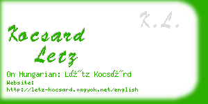 kocsard letz business card